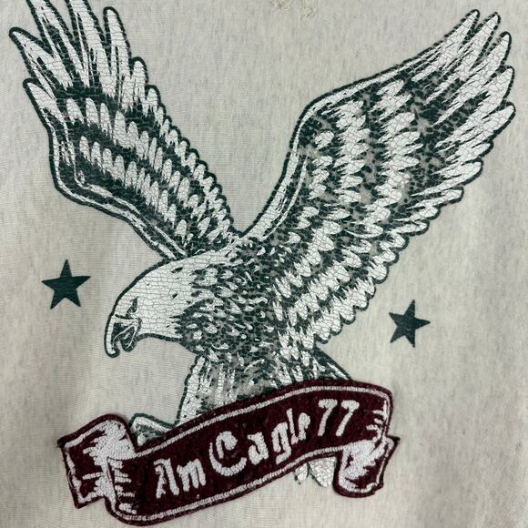 VINTAGE American Eagle Hoodie Sweatshirt Men Size Medium AE 77 Eagle Varsity - Picture 7 of 7